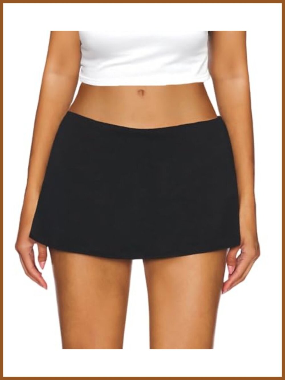 Low Rise Micro Mini Skort with Built-in Shorts Stretch Skirt